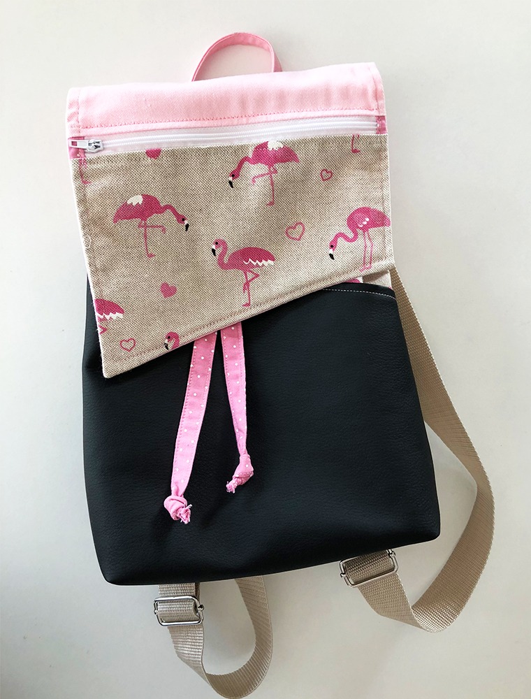 Rucksack_Nähkurs_DIY_rosa_Flamingo