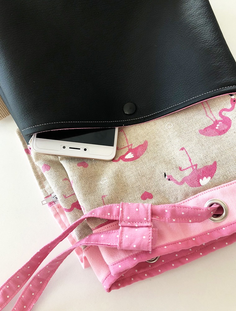 Rucksack_Nähkurs_DIY_rosa_Flamingo_Tasche